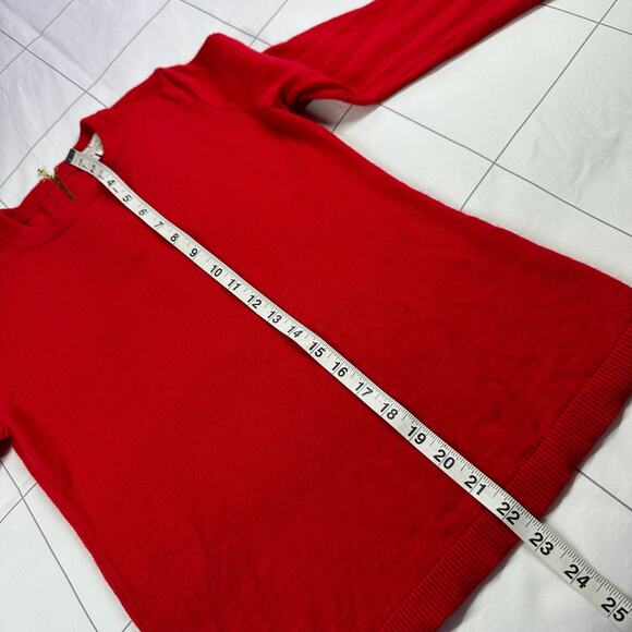 Kate Spade Sweater Womens Medium Red Bow 3/4 Sleeve Wool Cashmere Crew Fitted - Picture 7 of 9
